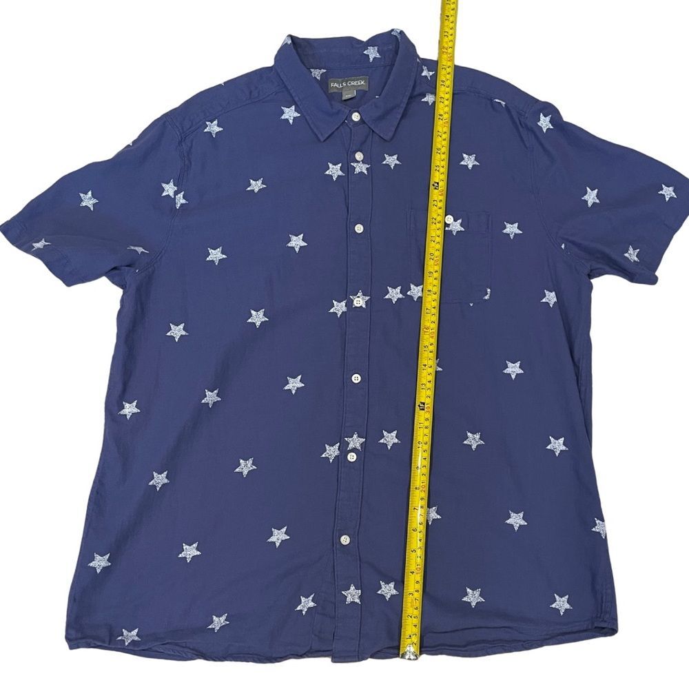 Falls Creek Men's Casual Star Print Shirt - Dark Blue XXL - Picture 5 of 7